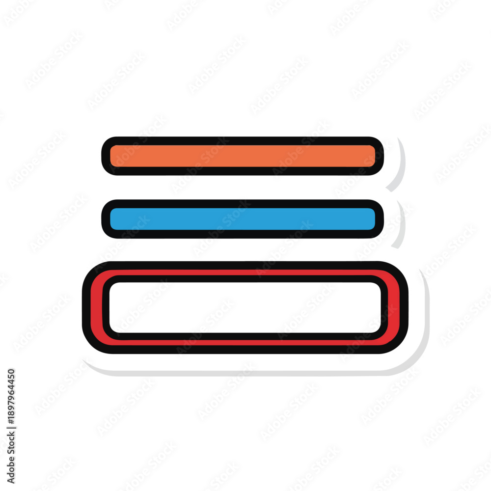 Obraz premium A stack of three horizontal bars