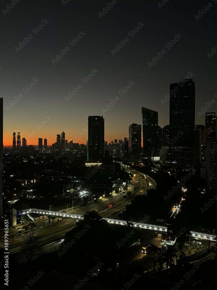Fototapeta premium City Aerial View at Night