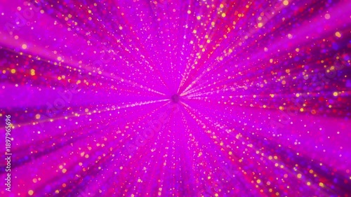 Circle particles tunnel. Computer generated 3d render