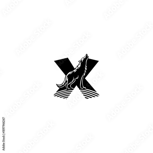 Howling Wolf Night Alphabet X...