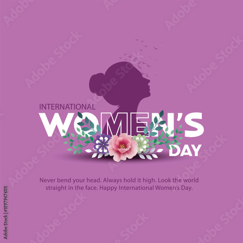 happy international women's day greetings. abstract vector illustration design