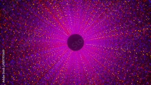 Circle particles tunnel. Computer generated 3d render