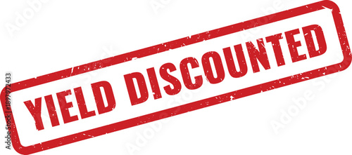 Red DISCOUNTED Rubber Stamp on White Background, Indicating Price Reduction or Sale