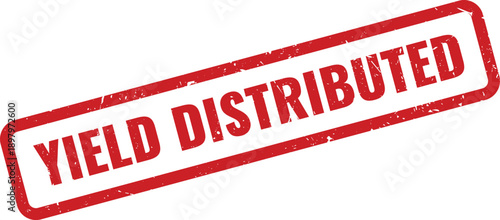 Red Distributed Rubber Stamp on White Background Indicating Shared or Delivered Status