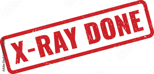 Red Done Rubber Stamp on White Background Indicating X Ray Procedure Completed