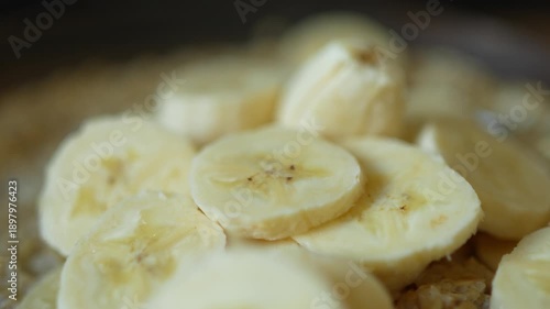 oatmeal with milk and banana pieces