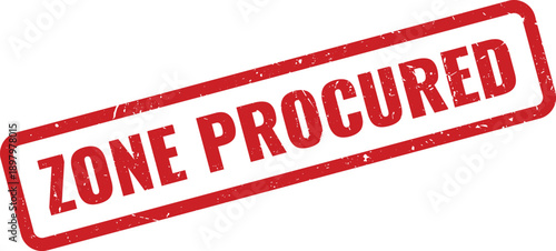 Red PROCURED Rubber Stamp on White Background Indicating Acquisition or Purchase Status