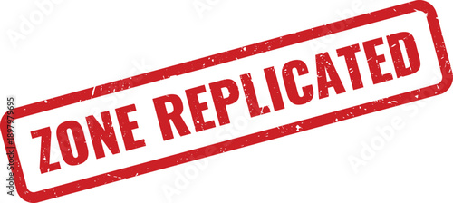 Red Replicated Rubber Stamp on White Background Indicating Duplication or Copied Status