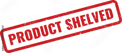 Red SHELVED Rubber Stamp on White Background, Indicating Product Storage