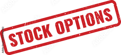 Red Stock Options Rubber Stamp on White Background Indicating Available Choices