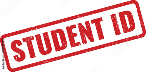 Red STUDENT ID Rubber Stamp on White Background Indicating Verification of Student Identity