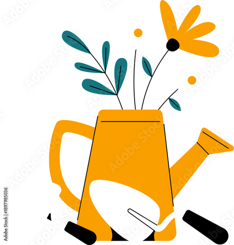Gardening Tools with Flower Vector Illustration
