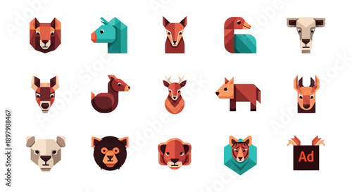 Vector set of fire flames featuring a seamless pattern of cartoon animal characters like a fun lion, tiger, and bear for a kid illustration