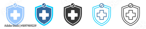 Prevention first icon set multiple style collection	
