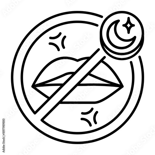 This No gossiping icon is suitable for Fasting Ramadan.