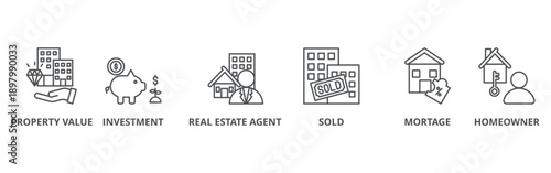 Real estate banner web icon vector illustration concept	