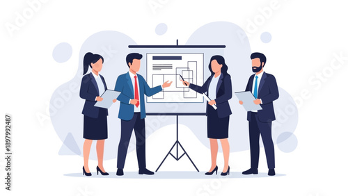Business Team Meeting Presentation Board Strategy Discussion