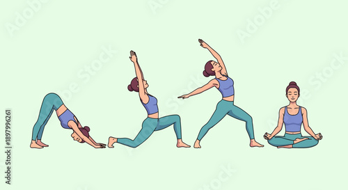 Woman Demonstrating Yoga Poses for Flexibility and Strength Training Routine