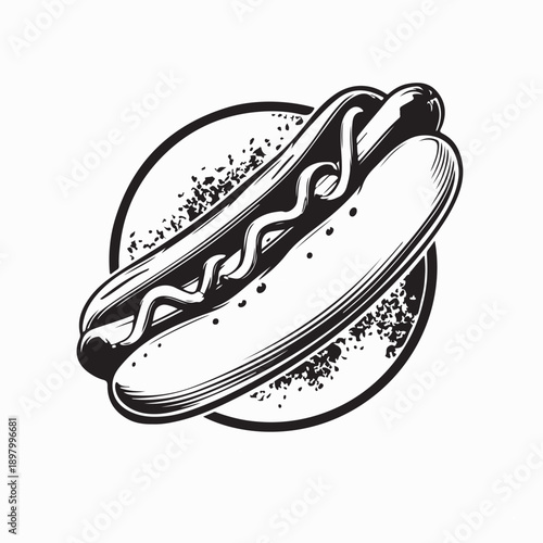 Classic hot dogs with mustard and ketchup image vector on white background