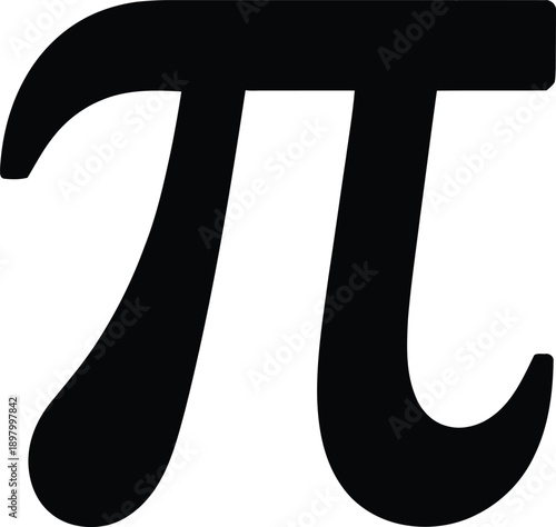 Minimalist black pi symbol on white background