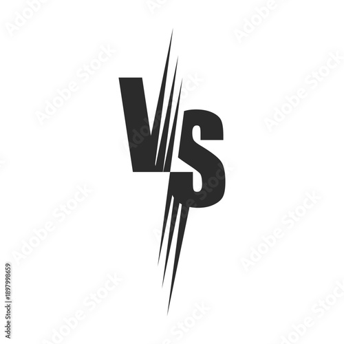 VS Letter Drawing Style Design Icon, Versus, Fight, Competition Logo