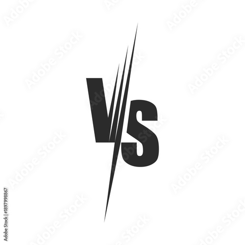VS Letter Drawing Style Design Icon, Versus, Fight, Competition Logo
