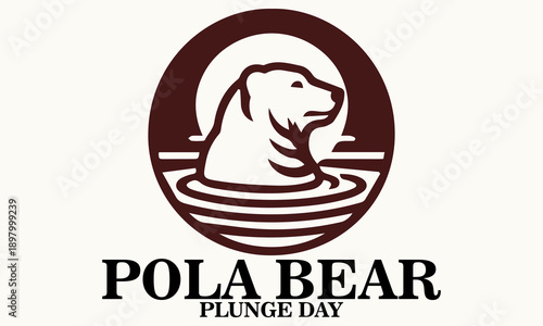 polar bear plunge day logo icon. polar bear plunge day illustration vector background.