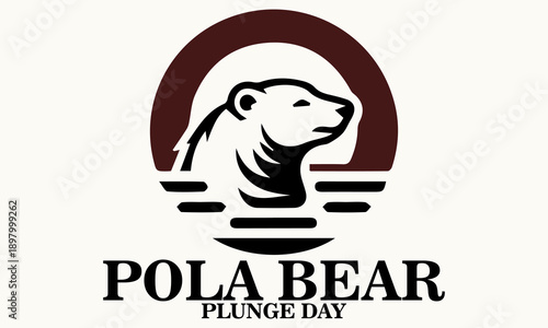 polar bear plunge day logo icon. polar bear plunge day illustration vector background.