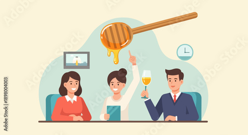 People enjoying a sweet treat with a drink and a picture