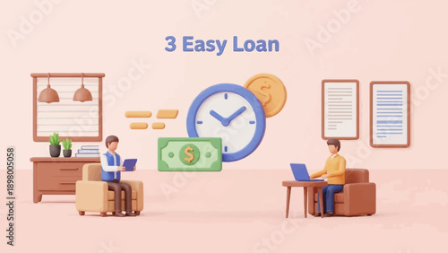 People interacting with digital services for finance and loans