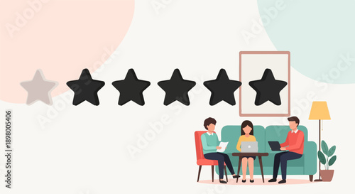 People evaluate a service with a rating system
