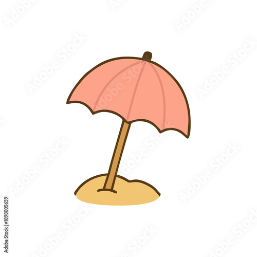 Cute Umbrella Cartoon Icon Illustration for Rain, Weather, and Kids Design