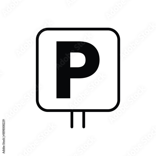 Parking line icon representing vehicle parking, urban mobility and navigation assistance. Ideal for transport apps, map interfaces, smart city platforms, travel services, dashboards, UI UX design.