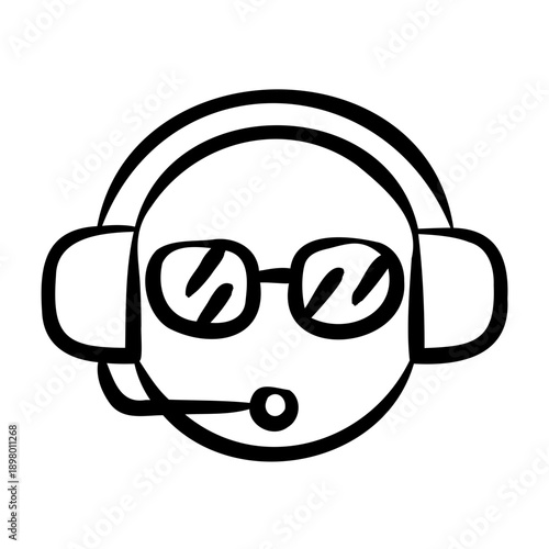 Call Center Icon - Handdrawn