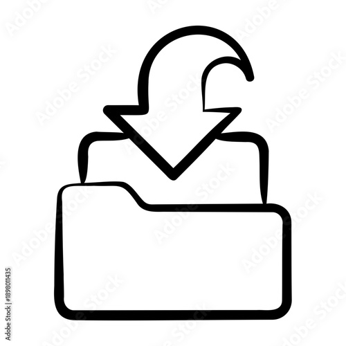 Data Import Icon - Handdrawn