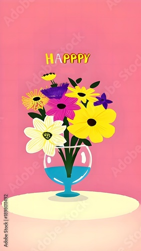 vase with colours flowers