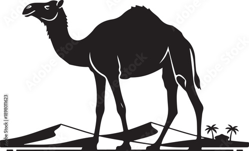 Camel silhouette, desert style.