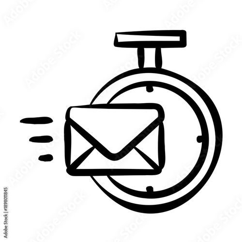 Email Scheduling Icon - Handdrawn