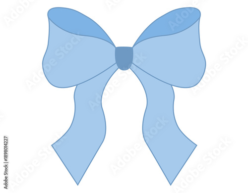 Light Blue Ribbon Bow Illustration
