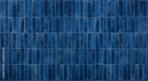 Obraz na plátne Vertical blue tile texture background with weathered grunge surface and uneven c