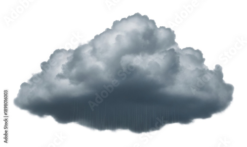 Dark rain cloud formation overcast sky nature digital art atmospheric isolated on transparent background