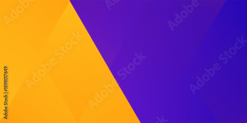 Purple and yellow abstract banner with diagonal geometric shapes. Modern orange and violet vector wide background design template for cover, poster, promotion, banner. Vector illustration