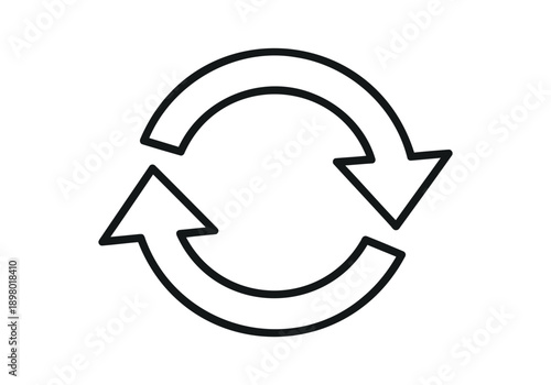 Refresh Icon with Circular Arrows in Flat Design Vector Illustration