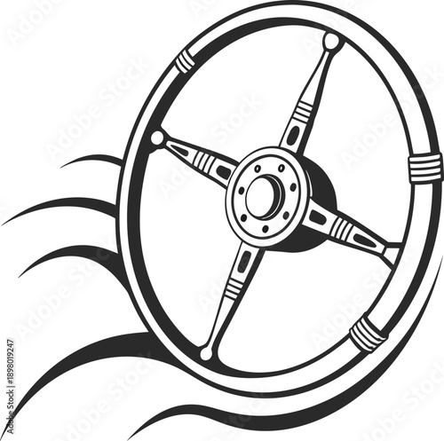 vector illustration of a steering wheel