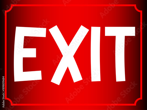 Professional Red Exit Signage with Bold White Typography for Emergency Building Safety and Directional Guidance