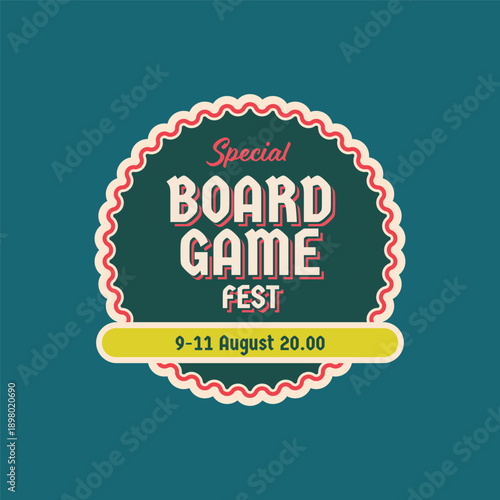 Board game fest badge design