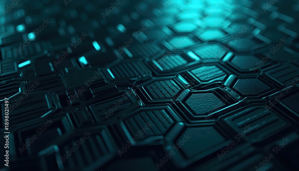 Obraz premium Abstract Sci-Fi Technology Background with Layered Geometry