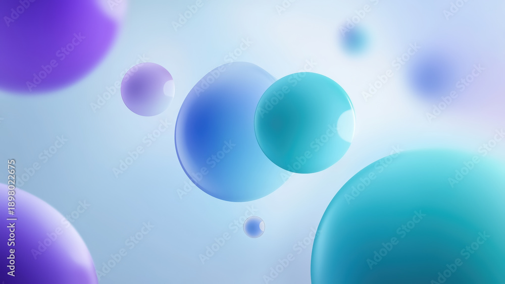 Fototapeta premium Colorful Abstract Bubbles on a Light Background