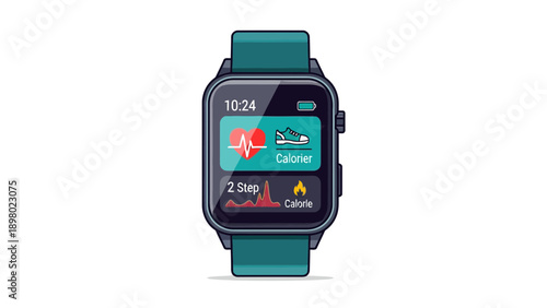 Smartwatch with fitness tracker and calorie counter display