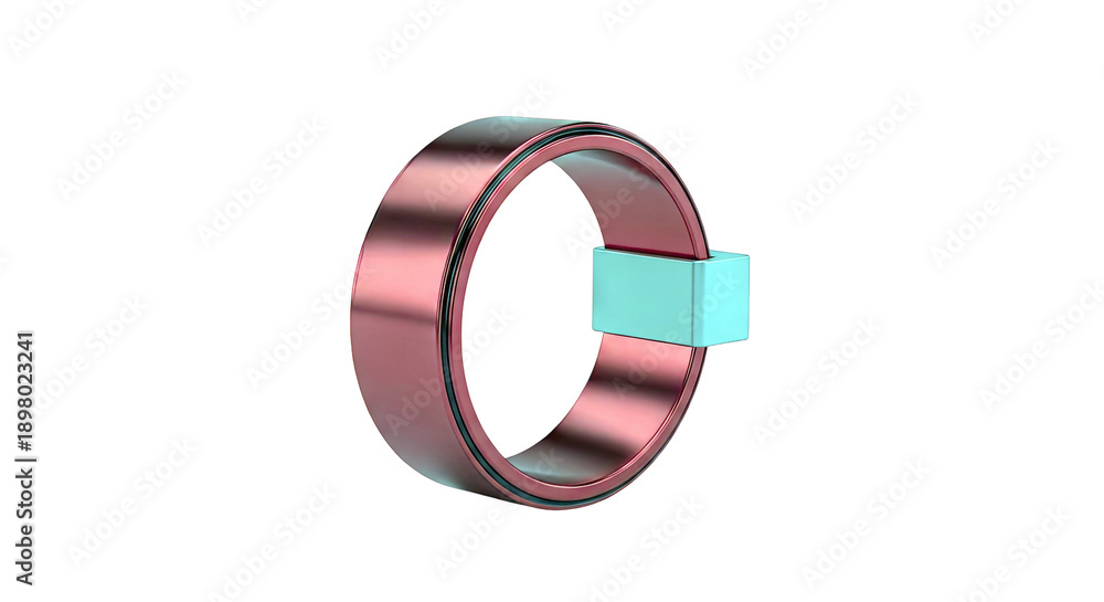 Obraz premium Red Ring with Silver Element